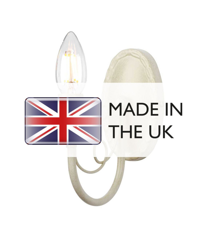 Minster 1 Light Indoor Candle Wall Light Gold Ivory E14-4
