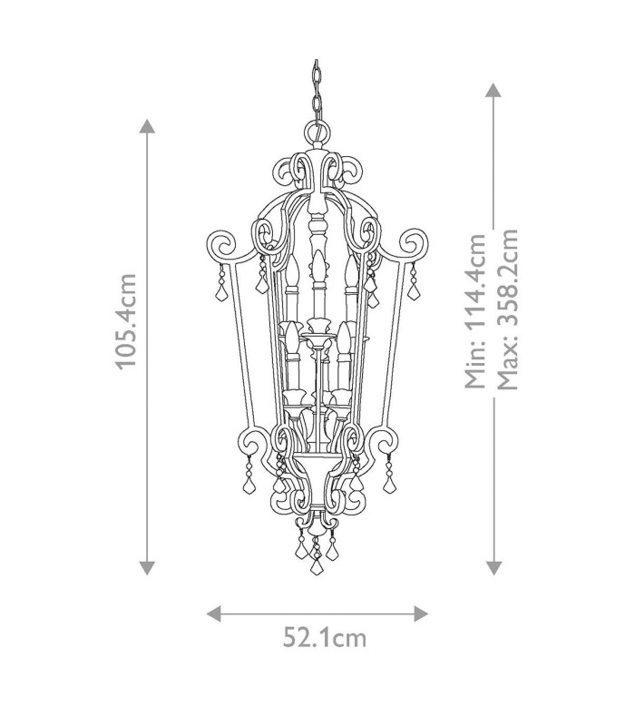 Marquette 6 Light Chandelier Antique Bronze Finish E14-5