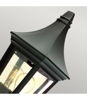 Valencia 1 Light Outdoor Wall Half Lantern Light Black IP54 E27-2