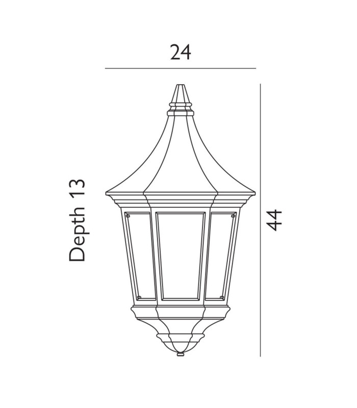 Valencia 1 Light Outdoor Wall Half Lantern Light Black IP54 E27-4