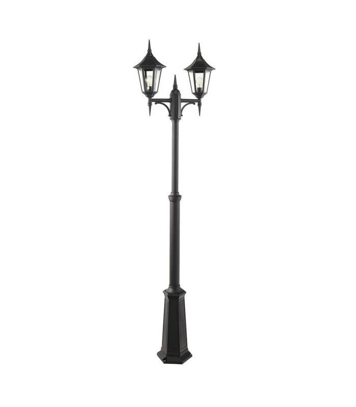 Valencia 2 Light Twin Outdoor Post Lantern Black IP54 E27-1