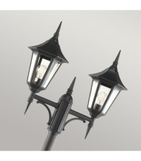 Valencia 2 Light Twin Outdoor Post Lantern Black IP54 E27-2