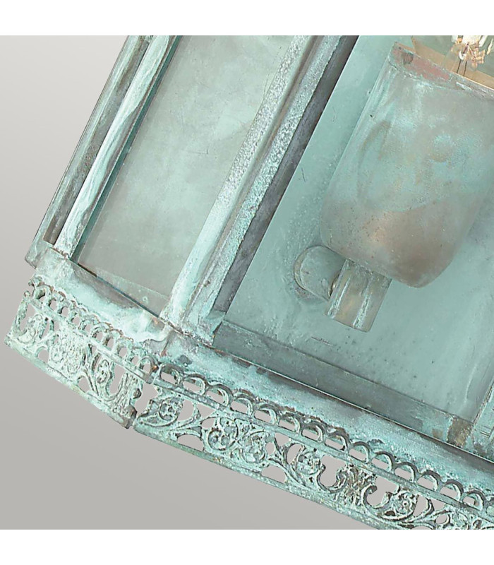 Regents Park 1 Light Outdoor Wall Lantern Light Verdigris IP44 E27-4