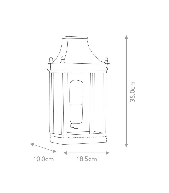 Regents Park 1 Light Outdoor Wall Lantern Light Verdigris IP44 E27-5