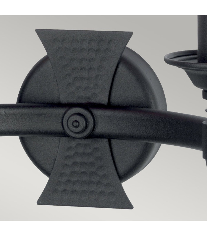 Saxon 2 Light Indoor Candle Wall Light Black E14-3