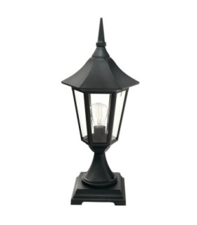Valencia 1 Light Outdoor Pedestal Lantern Black IP54 E27-1