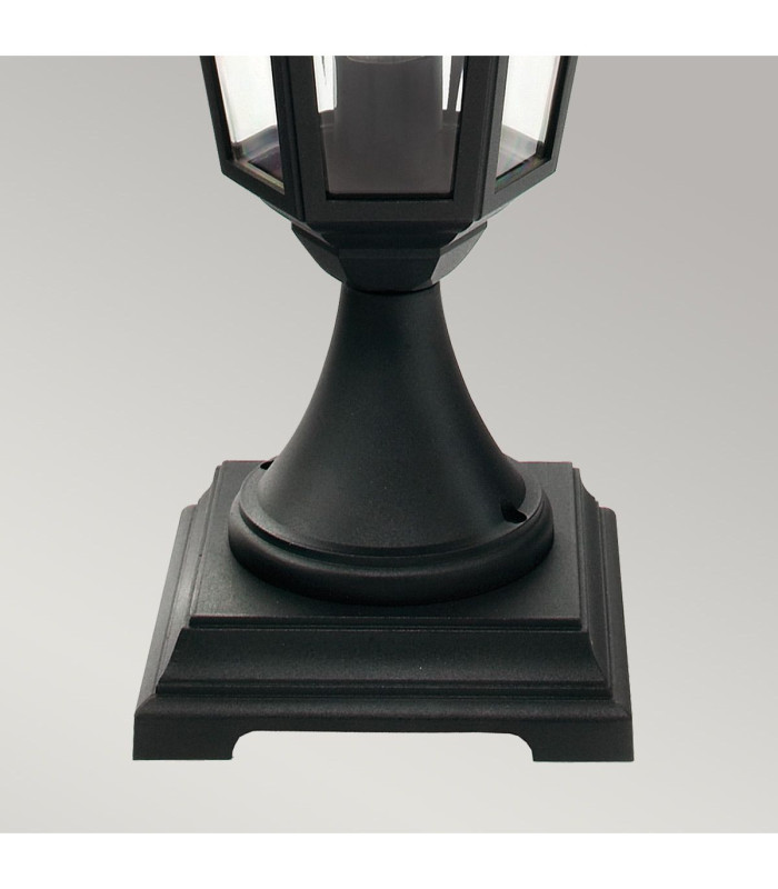 Valencia 1 Light Outdoor Pedestal Lantern Black IP54 E27-3