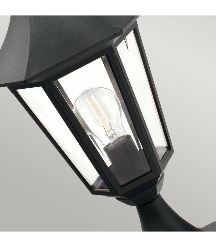 Valencia 1 Light Outdoor Pedestal Lantern Black IP54 E27-4