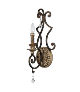Marquette 1 Light Indoor Candle Wall Light Antique Bronze E14-1