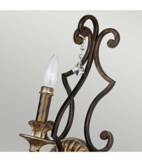 Marquette 1 Light Indoor Candle Wall Light Antique Bronze E14-2
