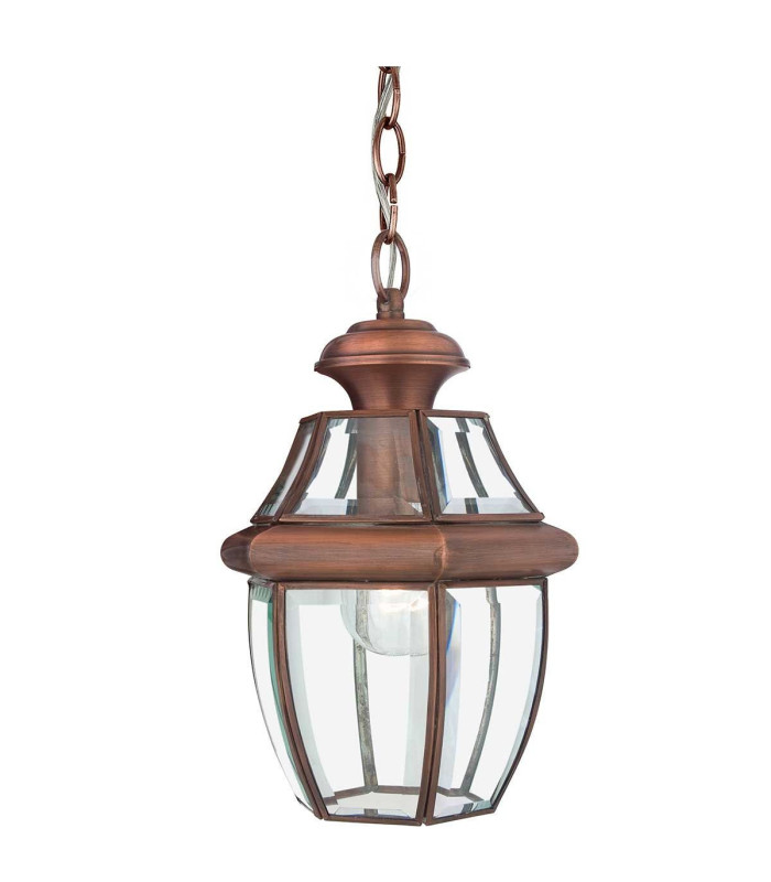 Newbury 1 Light Medium Chain Lantern - Aged Copper E27-1
