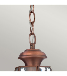 Newbury 1 Light Medium Chain Lantern - Aged Copper E27-2