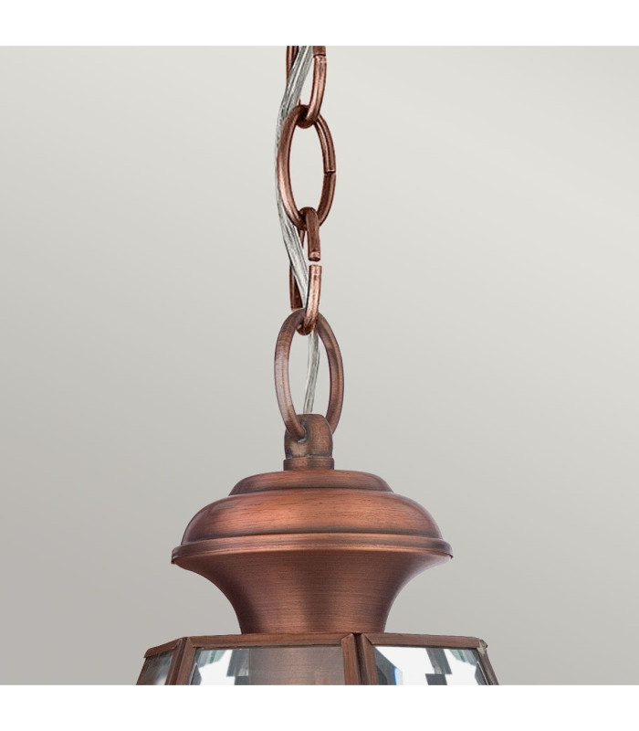 Newbury 1 Light Medium Chain Lantern - Aged Copper E27-2