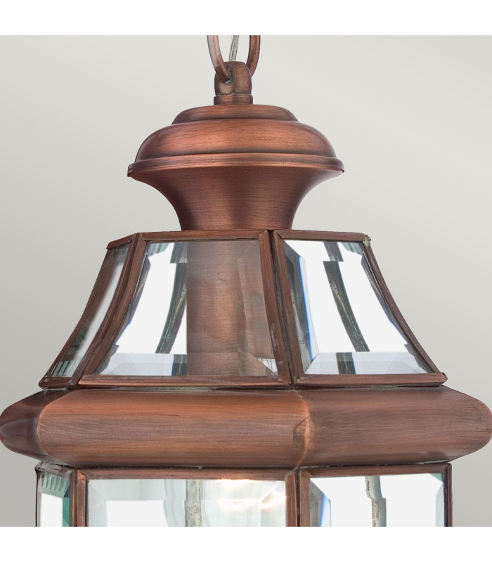 Newbury 1 Light Medium Chain Lantern - Aged Copper E27-3