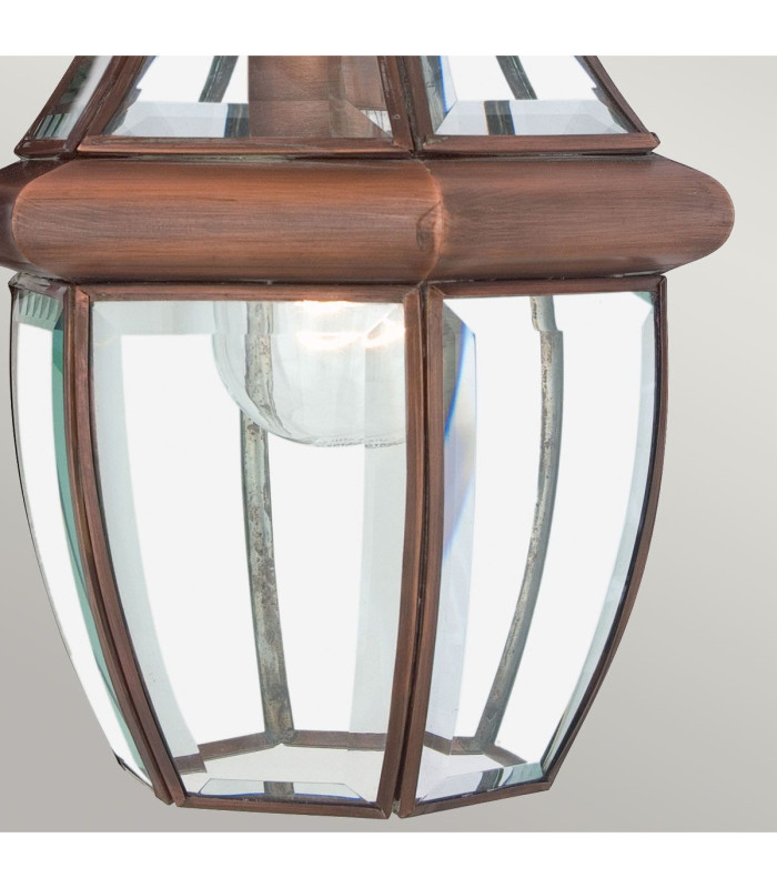 Newbury 1 Light Medium Chain Lantern - Aged Copper E27-4