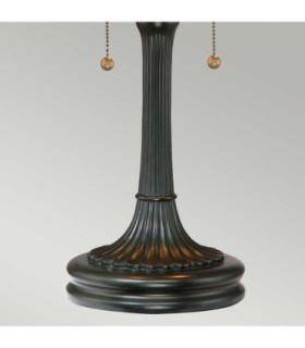 Kami 2 Light Tiffany Table Lamp Vintage Bronze E27-2