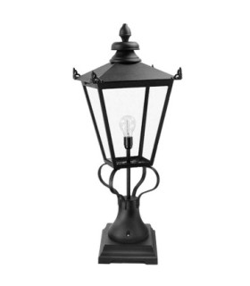 Wilmslow 1 Light Outdoor Pedestal Lantern Black E27-1
