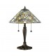 2 Light Table Lamp Dark Bronze, Tiffany Glass, E27 - 1