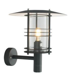 Stockholm 1 Light Outdoor Wall Lantern Light Black IP54 E27-1
