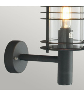 Stockholm 1 Light Outdoor Wall Lantern Light Black IP54 E27-2