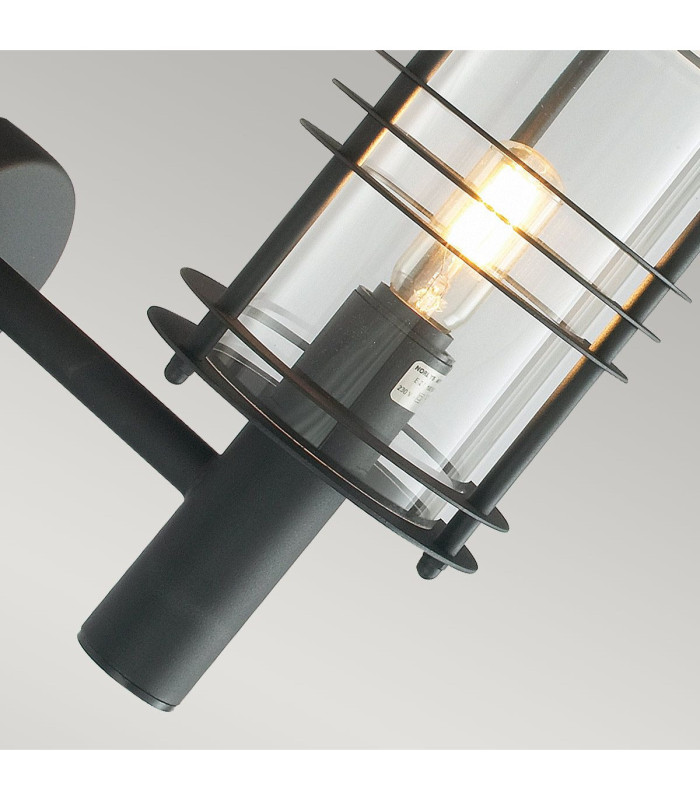 Stockholm 1 Light Outdoor Wall Lantern Light Black IP54 E27-4