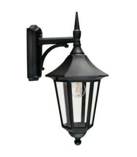 Valencia 1 Light Outdoor Wall Lantern Light Black IP54 E27-1