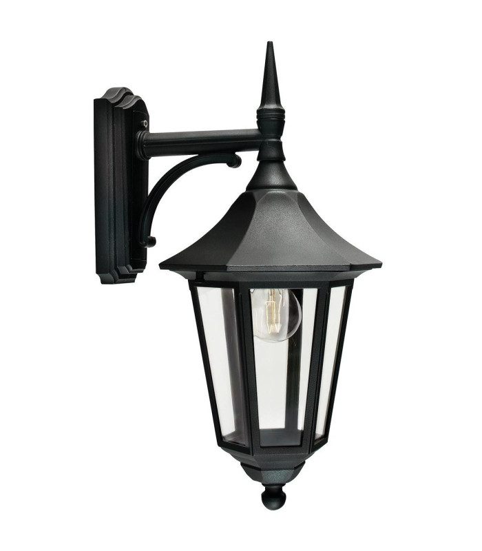 Valencia 1 Light Outdoor Wall Lantern Light Black IP54 E27-1