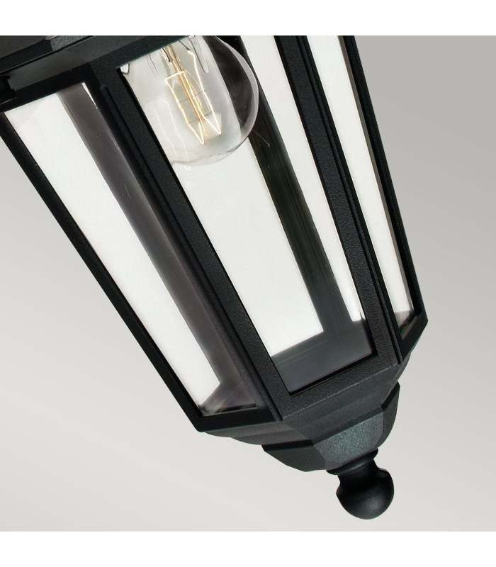 Valencia 1 Light Outdoor Wall Lantern Light Black IP54 E27-3