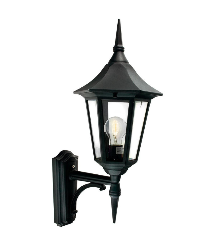 Valencia 1 Light Outdoor Wall Lantern Light Black IP54 E27-1