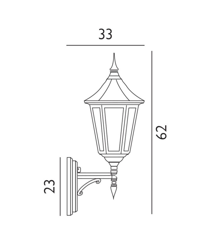 Valencia 1 Light Outdoor Wall Lantern Light Black IP54 E27-3