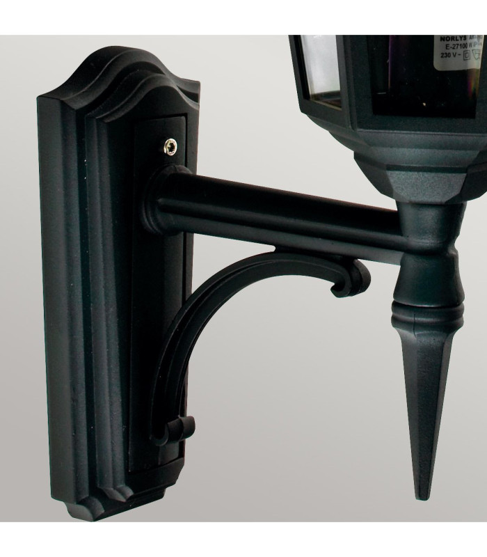 Valencia 1 Light Outdoor Wall Lantern Light Black IP54 E27-4