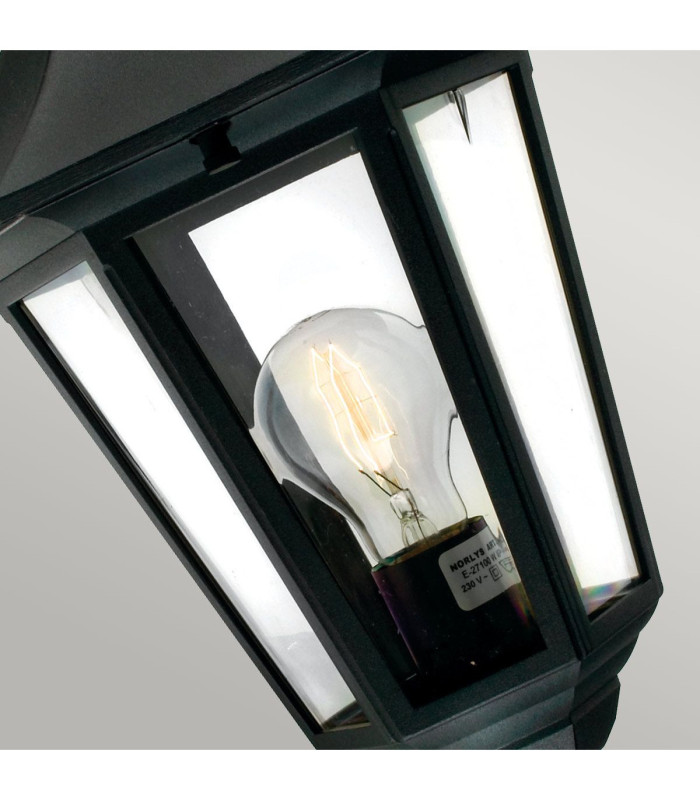Valencia 1 Light Outdoor Wall Lantern Light Black IP54 E27-5