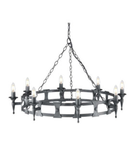 Saxon 8 Light Chandelier Black Silver Finish E14-1