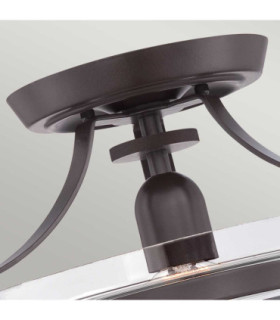 Penn Station 1 Light Semi Flush Ceiling Light Western Bronze E27-2
