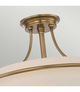 Griffin 4 Light Semi Flush Ceiling Light Weathered Brass E27-2