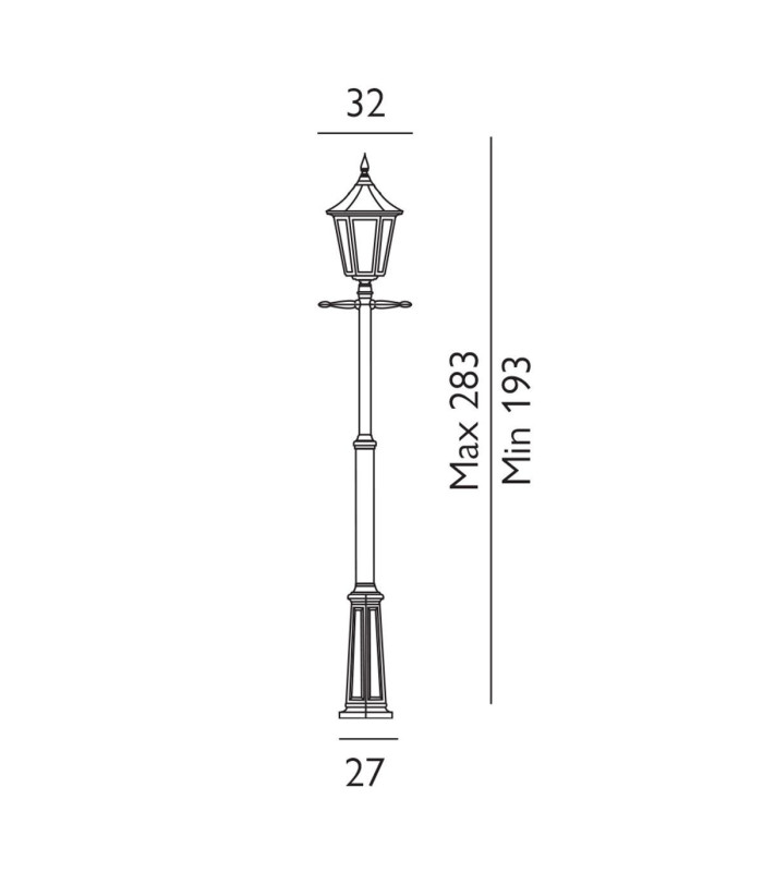 Valencia Grande 1 Light Outdoor Post Signal Lantern Black IP54 E27-4