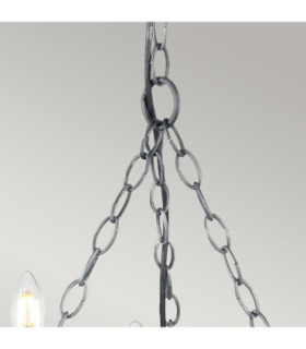 Saxon 5 Light Chandelier Black Silver Finish E14-2
