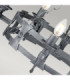 Saxon 5 Light Chandelier Black Silver Finish E14-3