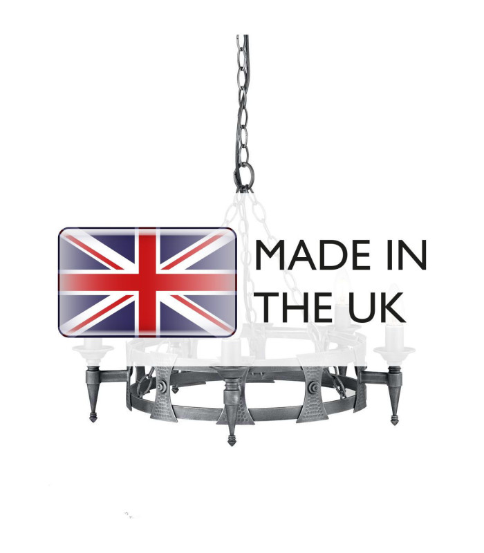 Saxon 5 Light Chandelier Black Silver Finish E14-4