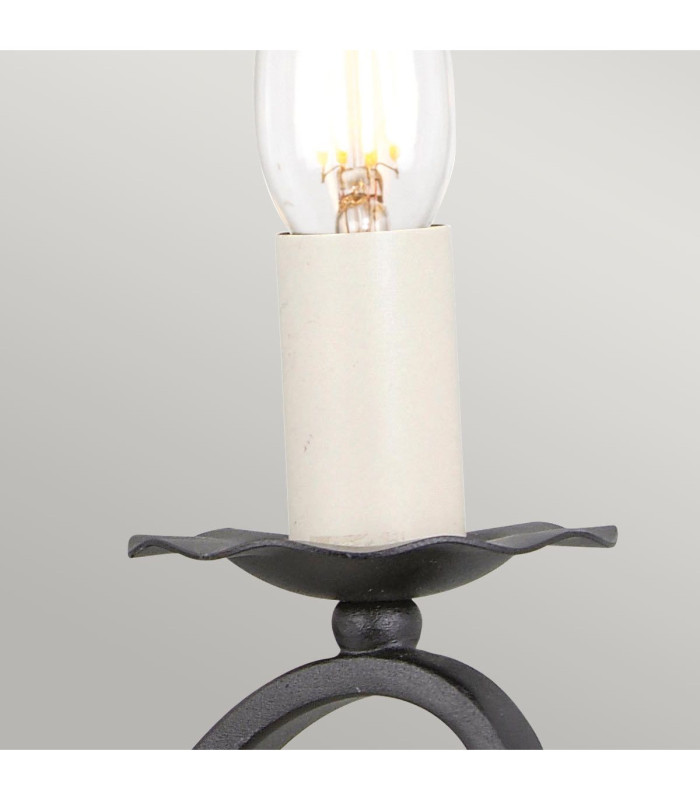 Rectory 2 Light Indoor Candle Wall Light Black E14-3