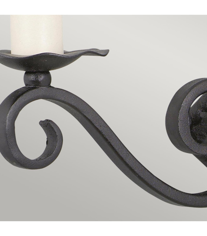 Rectory 2 Light Indoor Candle Wall Light Black E14-4