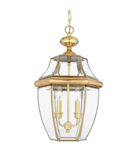 Newbury 2 Light Large Outdoor Ceiling Chain Lantern Polished Brass E14-1