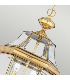 Newbury 2 Light Large Outdoor Ceiling Chain Lantern Polished Brass E14-2