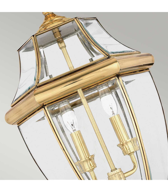 Newbury 2 Light Large Outdoor Ceiling Chain Lantern Polished Brass E14-3