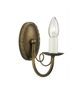 Minster 1 Light Indoor Candle Wall Light Black Gold E14-1