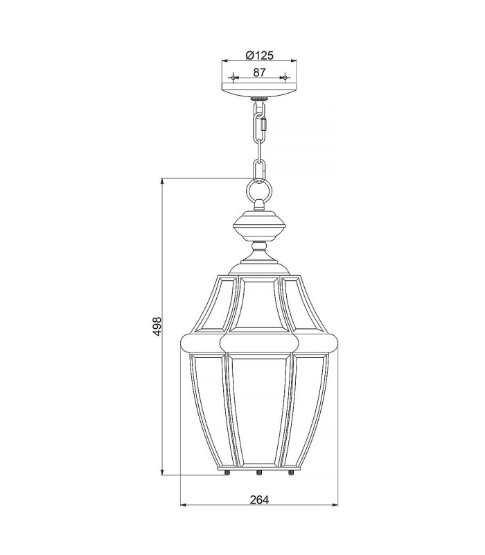 Newbury 2 Light Large Outdoor Ceiling Chain Lantern Polished Brass E14-5
