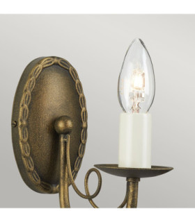 Minster 1 Light Indoor Candle Wall Light Black Gold E14-2