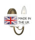 Minster 1 Light Indoor Candle Wall Light Black Gold E14-4