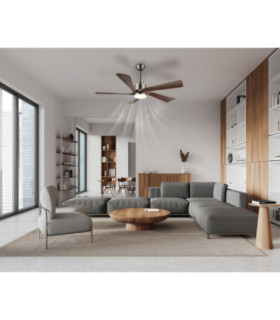 Modesto Ceiling Fan Grey Dark Brown Blades Remote Control LED 2700/6500K-2