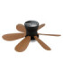 Delores Ceiling Fan Matt Black Dark Brown Blades Remote Control LED 2700/6500K-5